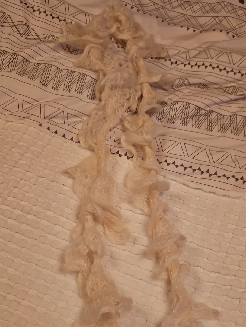 Cream Ruffle Knit Scarf - Picture 1 of 1